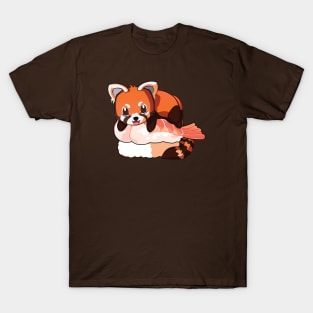 Red Panda Salmon Sushi T-Shirt